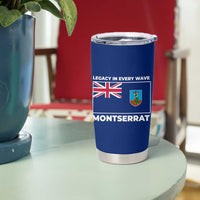 Montserrat Tumbler Cup with Tribal Sea Turtle Illustration Blue Polynesian Pattern Design - Wonder Print Shop