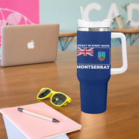 Montserrat Tumbler With Handle with Tribal Sea Turtle Illustration Blue Polynesian Pattern Design - Wonder Print Shop