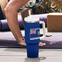 Montserrat Tumbler With Handle with Tribal Sea Turtle Illustration Blue Polynesian Pattern Design - Wonder Print Shop