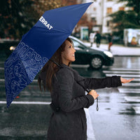 Montserrat Umbrella with Tribal Sea Turtle Illustration Blue Polynesian Pattern Design - Wonder Print Shop