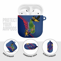 Montserrat AirPods Case with Cartoon Bird and Island Map Blue Red Stripe Design - Wonder Print Shop