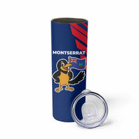 Montserrat Skinny Tumbler with Cartoon Bird and Island Map Blue Red Stripe Design - Wonder Print Shop