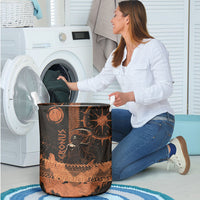 Cronus Lord Of Golden Age Laundry Basket Titan King Cronus Scythe Greek Key Art