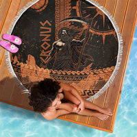 Cronus Lord Of Golden Age Beach Blanket Titan King Cronus Scythe Greek Key Art