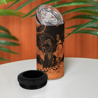 Cronus Lord Of Golden Age 4 in 1 Can Cooler Tumbler Titan King Cronus Scythe Greek Key Art