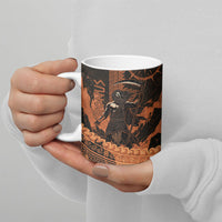 Cronus Lord Of Golden Age Ceramic Mug Titan King Cronus Scythe Greek Key Art