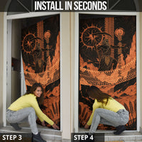 Cronus Lord Of Golden Age Door Cover Titan King Cronus Scythe Greek Key Art