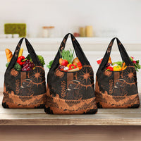 Cronus Lord Of Golden Age Grocery Bag Titan King Cronus Scythe Greek Key Art