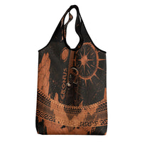 Cronus Lord Of Golden Age Grocery Bag Titan King Cronus Scythe Greek Key Art