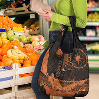 Cronus Lord Of Golden Age Grocery Bag Titan King Cronus Scythe Greek Key Art