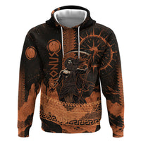 Cronus Lord Of Golden Age Hoodie Titan King Cronus Scythe Greek Key Art