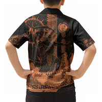 Cronus Lord Of Golden Age Kid Hawaiian Shirt Titan King Cronus Scythe Greek Key Art