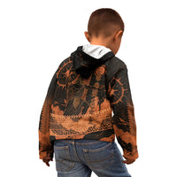 Cronus Lord Of Golden Age Kid Hoodie Titan King Cronus Scythe Greek Key Art