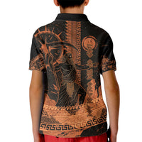 Cronus Lord Of Golden Age Kid Polo Shirt Titan King Cronus Scythe Greek Key Art