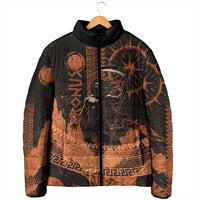 Cronus Lord Of Golden Age Padded Jacket Titan King Cronus Scythe Greek Key Art