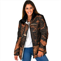 Cronus Lord Of Golden Age Padded Jacket Titan King Cronus Scythe Greek Key Art
