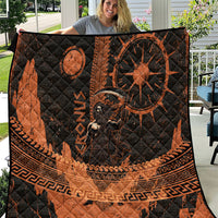 Cronus Lord Of Golden Age Quilt Titan King Cronus Scythe Greek Key Art