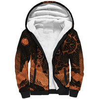 Cronus Lord Of Golden Age Sherpa Hoodie Titan King Cronus Scythe Greek Key Art