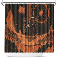 Cronus Lord Of Golden Age Shower Curtain Titan King Cronus Scythe Greek Key Art