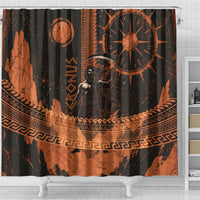 Cronus Lord Of Golden Age Shower Curtain Titan King Cronus Scythe Greek Key Art