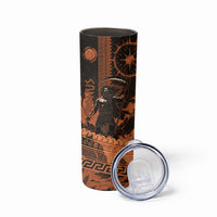 Cronus Lord Of Golden Age Skinny Tumbler Titan King Cronus Scythe Greek Key Art