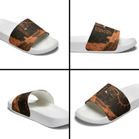 Cronus Lord Of Golden Age Slide Sandals Titan King Cronus Scythe Greek Key Art