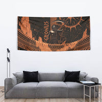Cronus Lord Of Golden Age Tapestry Titan King Cronus Scythe Greek Key Art