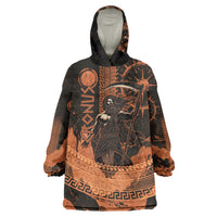 Cronus Lord Of Golden Age Wearable Blanket Hoodie Titan King Cronus Scythe Greek Key Art