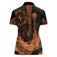 Cronus Lord Of Golden Age Women Polo Shirt Titan King Cronus Scythe Greek Key Art