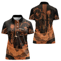Cronus Lord Of Golden Age Women Polo Shirt Titan King Cronus Scythe Greek Key Art