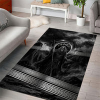 Cronus Father Of Gods Greek Area Rug Titan Leader Cronus Scythe Greek Key Art