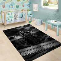 Cronus Father Of Gods Greek Area Rug Titan Leader Cronus Scythe Greek Key Art