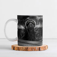 Cronus Father Of Gods Greek Ceramic Mug Titan Leader Cronus Scythe Greek Key Art