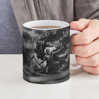 Cronus Father Of Gods Greek Ceramic Mug Titan Leader Cronus Scythe Greek Key Art
