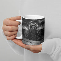 Cronus Father Of Gods Greek Ceramic Mug Titan Leader Cronus Scythe Greek Key Art