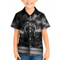 Cronus Father Of Gods Greek Kid Hawaiian Shirt Titan Leader Cronus Scythe Greek Key Art