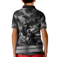 Cronus Father Of Gods Greek Kid Polo Shirt Titan Leader Cronus Scythe Greek Key Art