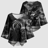 Cronus Father Of Gods Greek Kimono Sleeve Blouse Titan Leader Cronus Scythe Greek Key Art