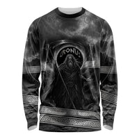 Cronus Father Of Gods Greek Long Sleeve Shirt Titan Leader Cronus Scythe Greek Key Art