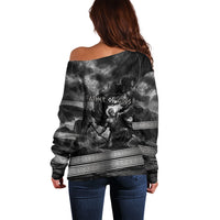 Cronus Father Of Gods Greek Off Shoulder Sweater Titan Leader Cronus Scythe Greek Key Art