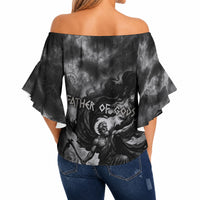 Cronus Father Of Gods Greek Off Shoulder Wrap Waist Top Titan Leader Cronus Scythe Greek Key Art