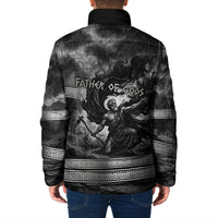 Cronus Father Of Gods Greek Padded Jacket Titan Leader Cronus Scythe Greek Key Art