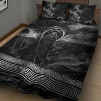 Cronus Father Of Gods Greek Quilt Bed Set Titan Leader Cronus Scythe Greek Key Art