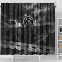Cronus Father Of Gods Greek Shower Curtain Titan Leader Cronus Scythe Greek Key Art