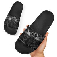 Cronus Father Of Gods Greek Slide Sandals Titan Leader Cronus Scythe Greek Key Art