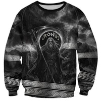 Cronus Father Of Gods Greek Sweatshirt Titan Leader Cronus Scythe Greek Key Art