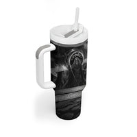 Cronus Father Of Gods Greek Tumbler With Handle Titan Leader Cronus Scythe Greek Key Art