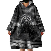 Cronus Father Of Gods Greek Wearable Blanket Hoodie Titan Leader Cronus Scythe Greek Key Art