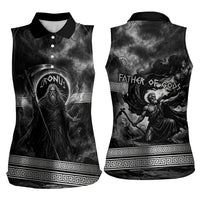 Cronus Father Of Gods Greek Women Sleeveless Polo Shirt Titan Leader Cronus Scythe Greek Key Art