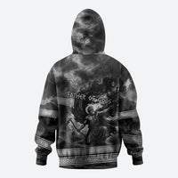 Cronus Father Of Gods Greek Zip Hoodie Titan Leader Cronus Scythe Greek Key Art